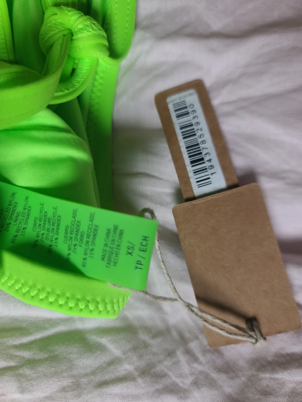 SKIMS High-Neck Lime Green Bikini Top - Women's Swim
